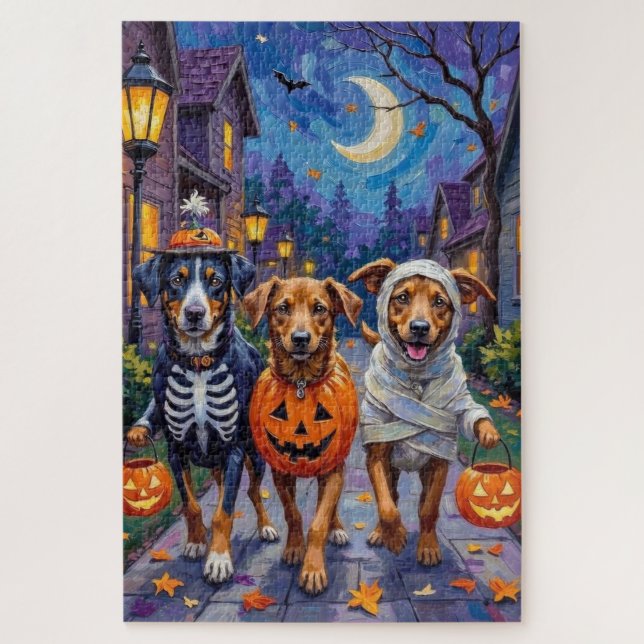 Puzzle Halloween de truco o tratamiento noruego de Lundeh (Vertical)