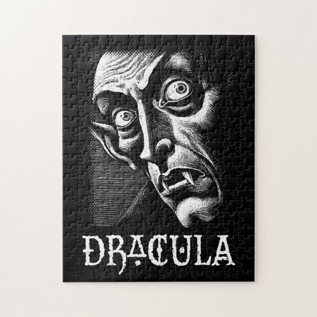 Puzzle Halloween del vómito gótico clásico de Drácula (Vertical)