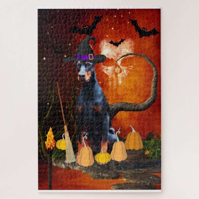 Puzzle Halloween Doberman Dog (Vertical)