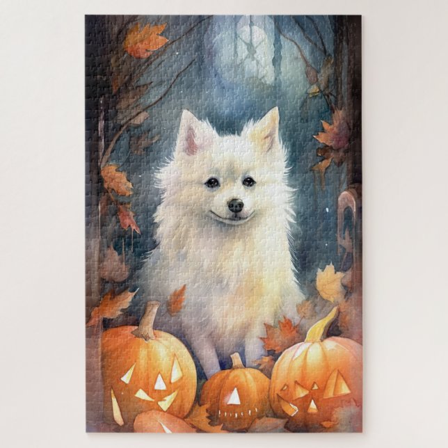 Puzzle Halloween Eskimo Estadounidense con calabazas asus (Vertical)