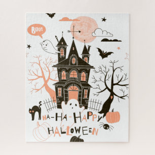 Puzzle Halloween feliz casa embrujada