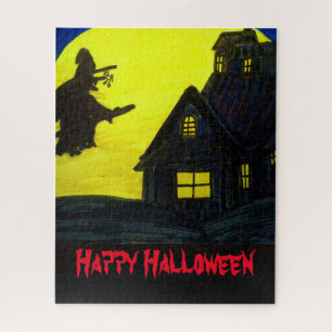 Puzzle HALLOWEEN FLYING WITCH Napkins