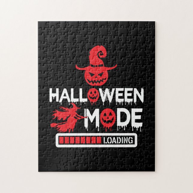 Puzzle Halloween Funny Modo Halloween Cargando Cumpleaños (Vertical)