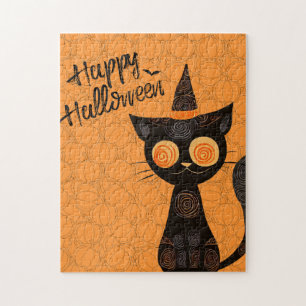 Puzzle Halloween/gato/calabaza/otoño