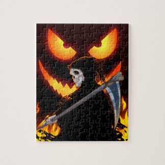 Puzzle Halloween Ghost Grim Reaper Flame
