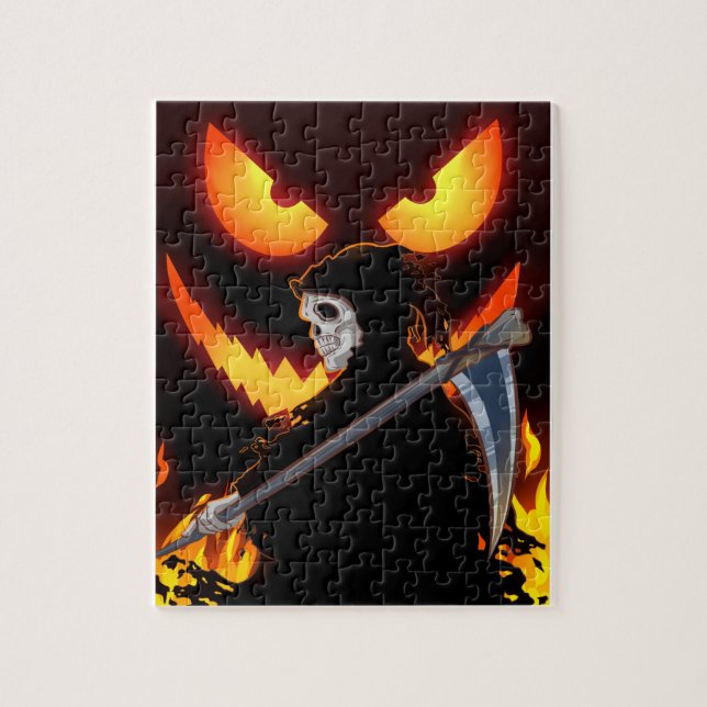 Puzzle Halloween Ghost Grim Reaper Flame (Vertical)
