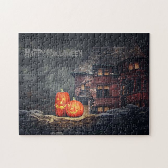 Puzzle Halloween Hauneen Halloween Haung o Lantern (Horizontal)
