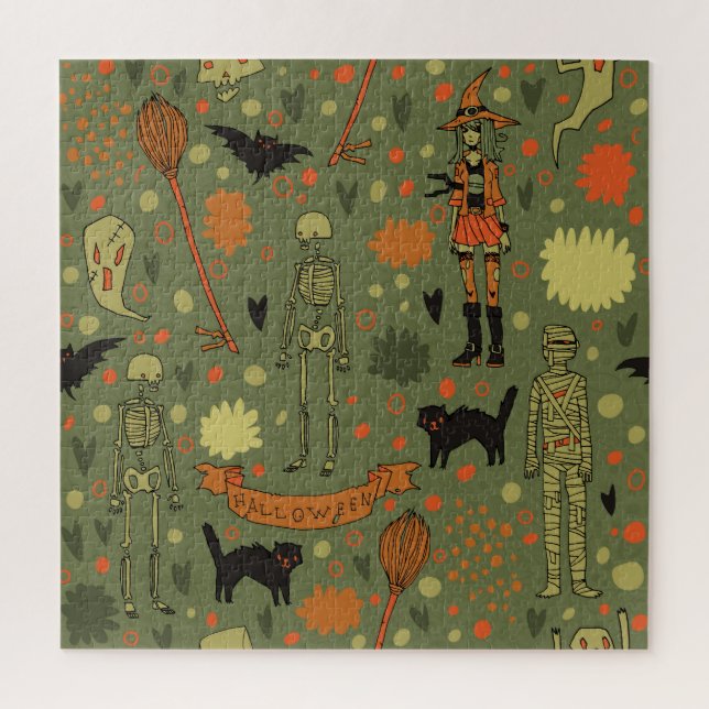 Puzzle Halloween Haunt: Mezcla de cosechas espeluznantes (Vertical)