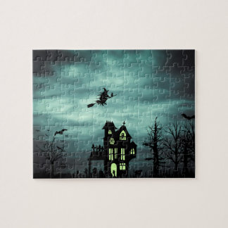 Puzzle Halloween Haunted House Spooky Scary Witch