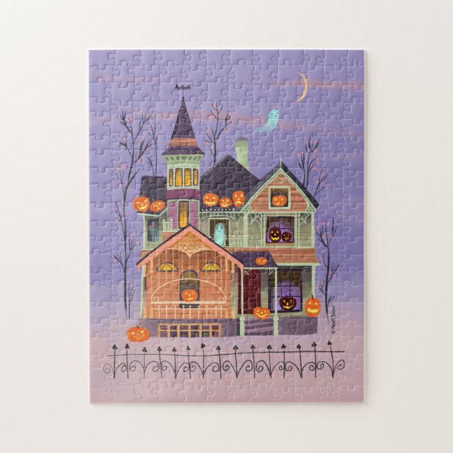 Puzzle Halloween Jack-o'-lantern House (Vertical)