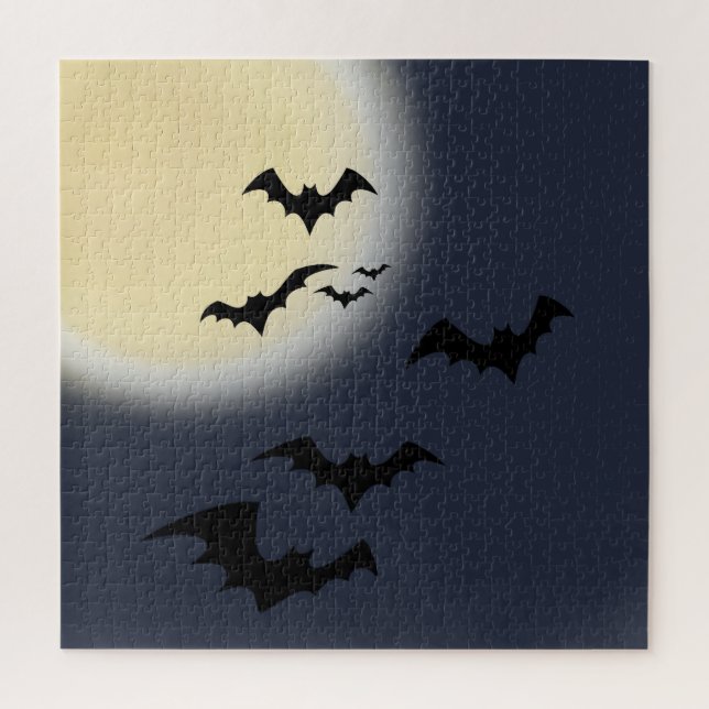 Puzzle Halloween Luna Completa Con Bats (Vertical)