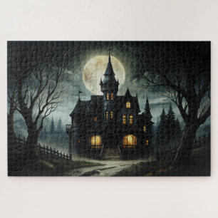 Puzzle Halloween Night Spooky Haunted Gothic Mansion