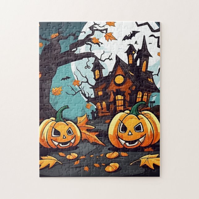 Puzzle Halloween personalizado Haunted House (Vertical)