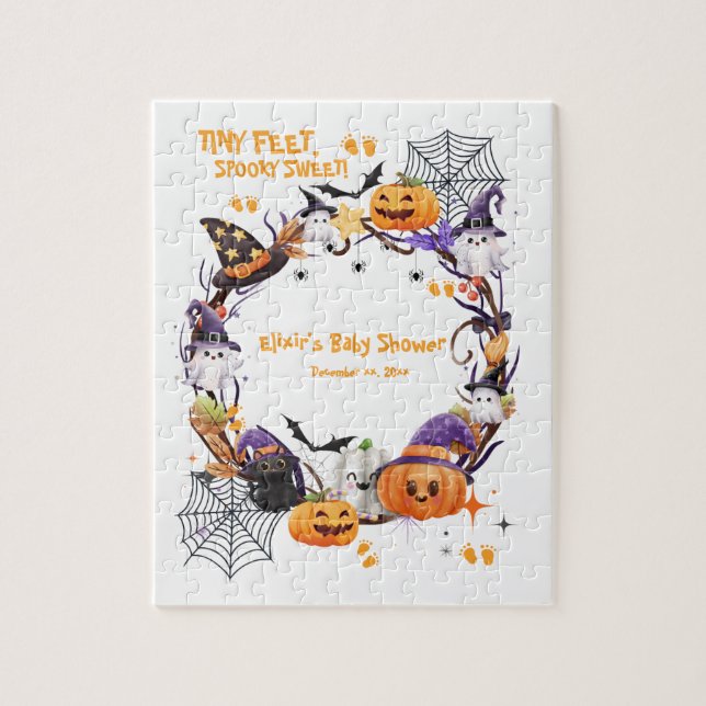 Puzzle Halloween pies pequeños, dulce y espeluznante Baby (Vertical)