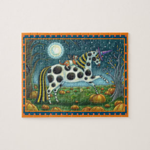 Puzzle HALLOWEEN PONY Y BAT CAT Fantasía Caballo