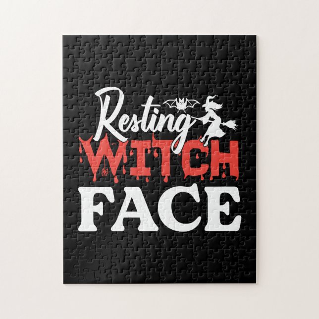 Puzzle Halloween Resting Witch Factura Cumpleaños (Vertical)