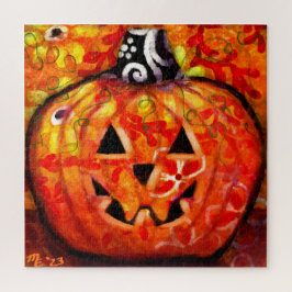 Puzzle Halloween sensacional Jack O Lantern Naranja de Fl