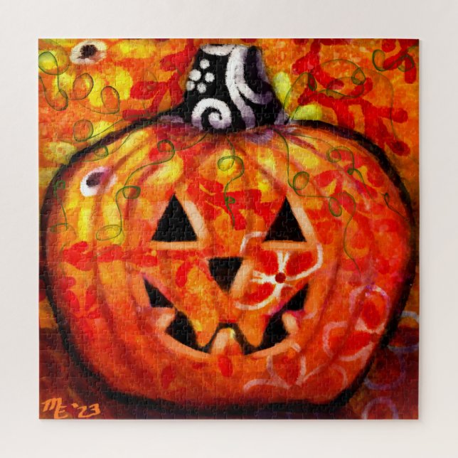 Puzzle Halloween sensacional Jack O Lantern Naranja de Fl (Vertical)