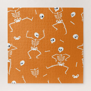 Puzzle Halloween Skeletans Diversión Patrón sin problemas