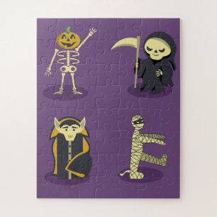 Puzzle Halloween Skeleton Dracula Mummy Grim Reaper