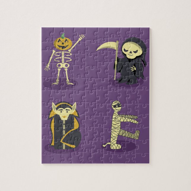 Puzzle Halloween Skeleton Dracula Mummy Grim Reaper (Vertical)