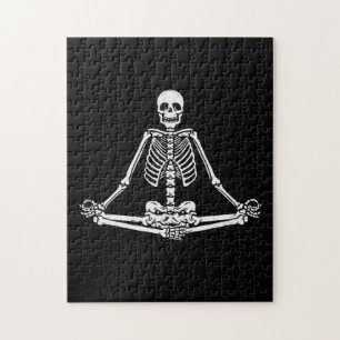 Puzzle Halloween Skeleton Lotus Yoga Balance Cumpleaños