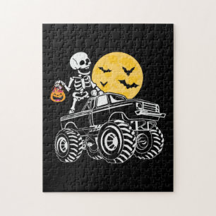 Puzzle Halloween Skeleton Riding Truck Cumpleaños