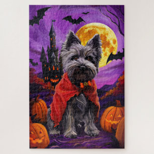Puzzle Halloween Skye Terrier Vampire Calabazas Espeluzna
