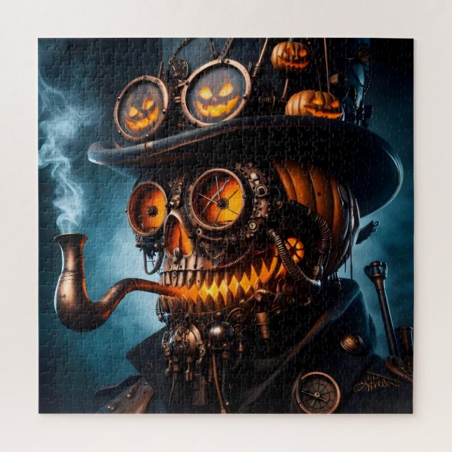 Puzzle Halloween Steampunk Jack-O-Lantern gótico (Vertical)