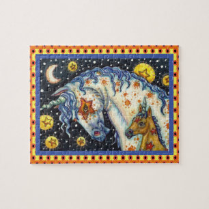 PUZZLE HALLOWEEN UNICORNS, STAR HORSE & COLT FANTASY