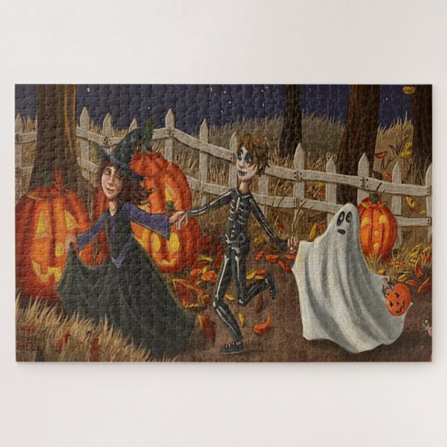 Puzzle Halloween ve a las esposas y los fantasmas Oh Mi (Horizontal)