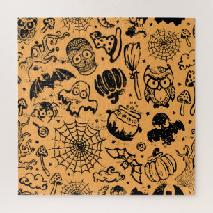 Puzzle Halloween Vintage Seamless Business