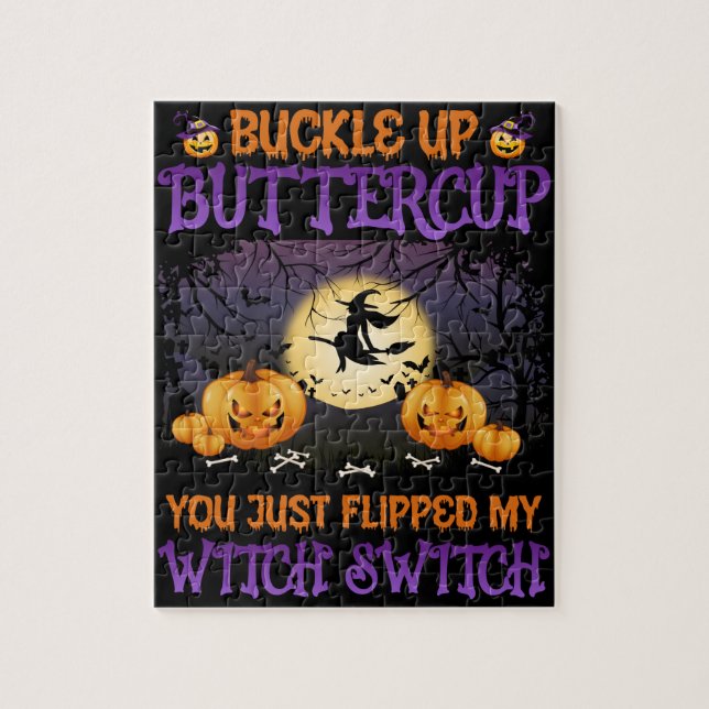 Puzzle Halloween Witch Switch Buckup Buttercup (Vertical)