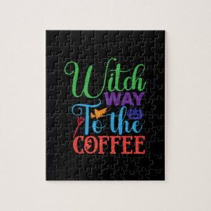 Puzzle Halloween Witch Way To the Coffee