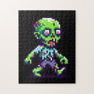 Puzzle Halloween zombie divertido de 8 bits