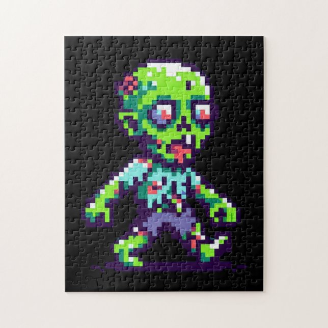 Puzzle Halloween zombie divertido de 8 bits (Vertical)
