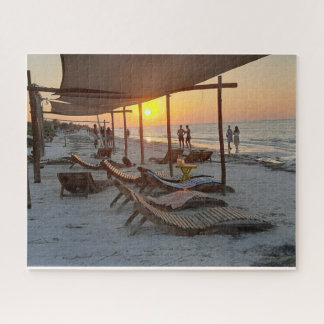 Puzzle Hamacas al atardecer junto al mar
