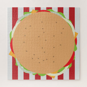 Puzzle Hamburger cheeseburger lindo café