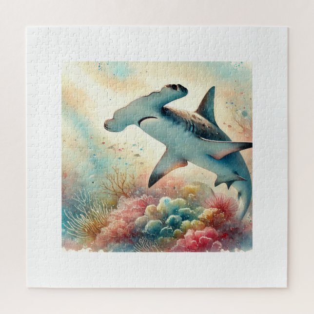 Puzzle Hammerhead Shark Serenity 290824AREF136 - Watercol (Vertical)