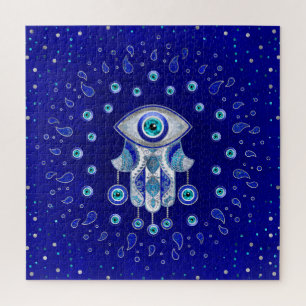 Puzzle Hamsa Hand-Evil Eye Amulet