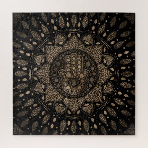Puzzle Hamsa Mano-Mano de Fatima en Lotus mandala