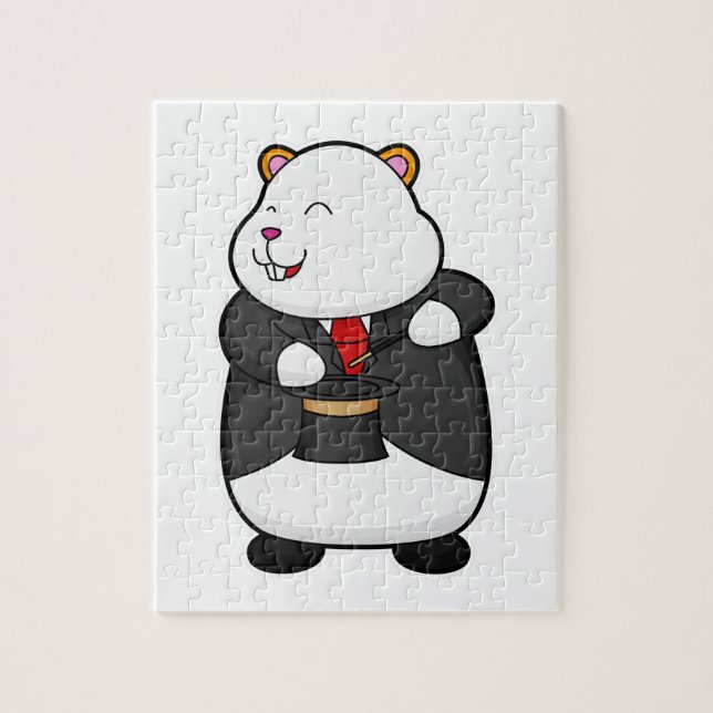 Puzzle Hámster como mago con varita mágica y Gorra (Vertical)