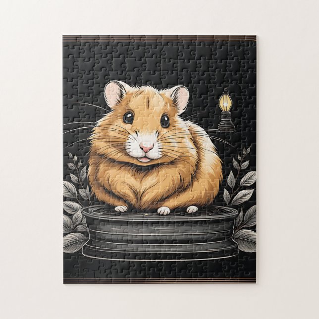 Puzzle Hamster De Belleza Y Hojas (Vertical)