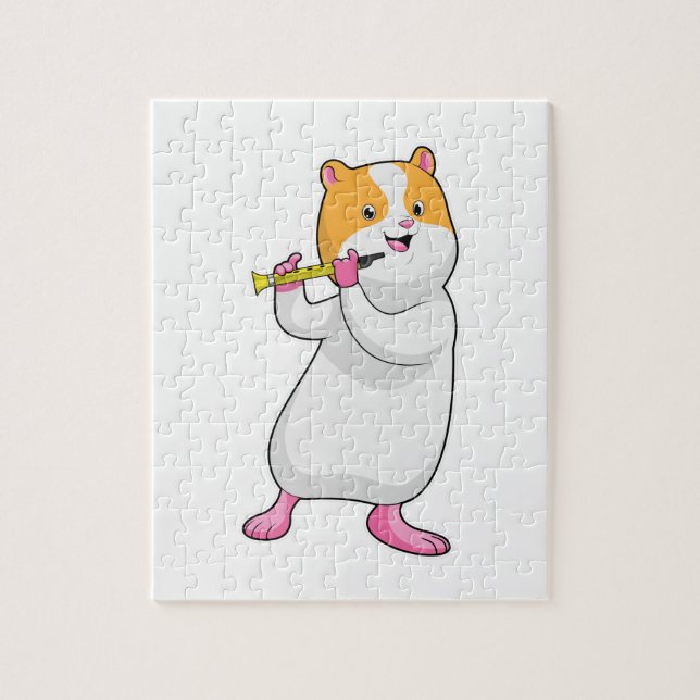 Puzzle Hamster en música con flauta (Vertical)