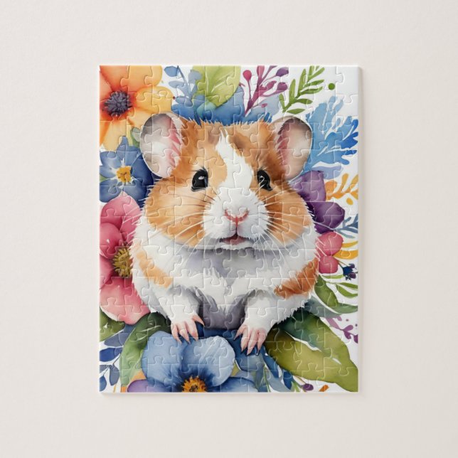 Puzzle Hamster Family Pet Portrait (Vertical)