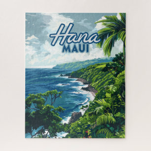 Puzzle Hana Maui Hawaii Road to Hana Beach Coast Retro