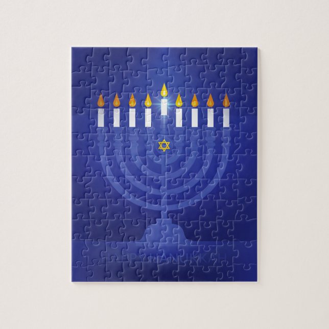 Puzzle hanukkah azul feliz (Vertical)