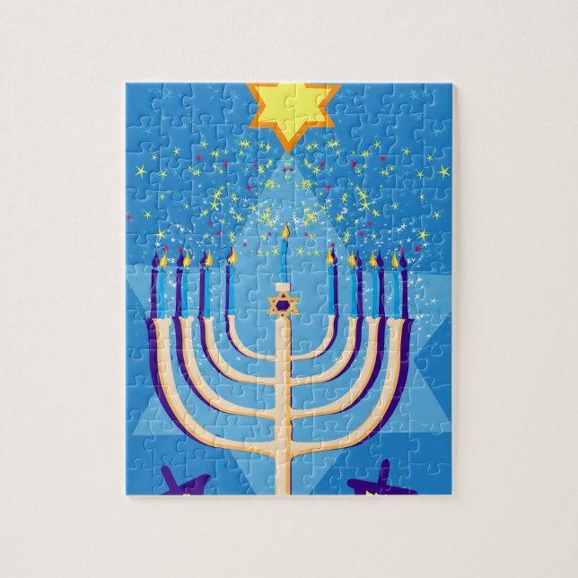 Puzzle hanukkah menorah (Vertical)