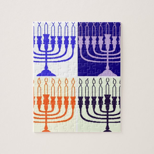 Puzzle Hanukkah Minorah (Vertical)