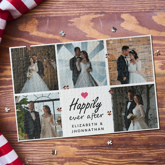 Puzzle Happily Ever After Heart Wedding Photo Collage  (Subido por el creador)